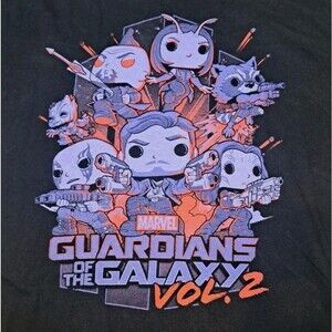Guardians of the Galaxy Vol. 2 Mens Large Black Funko Pop Graphic Marvel Tee MCU